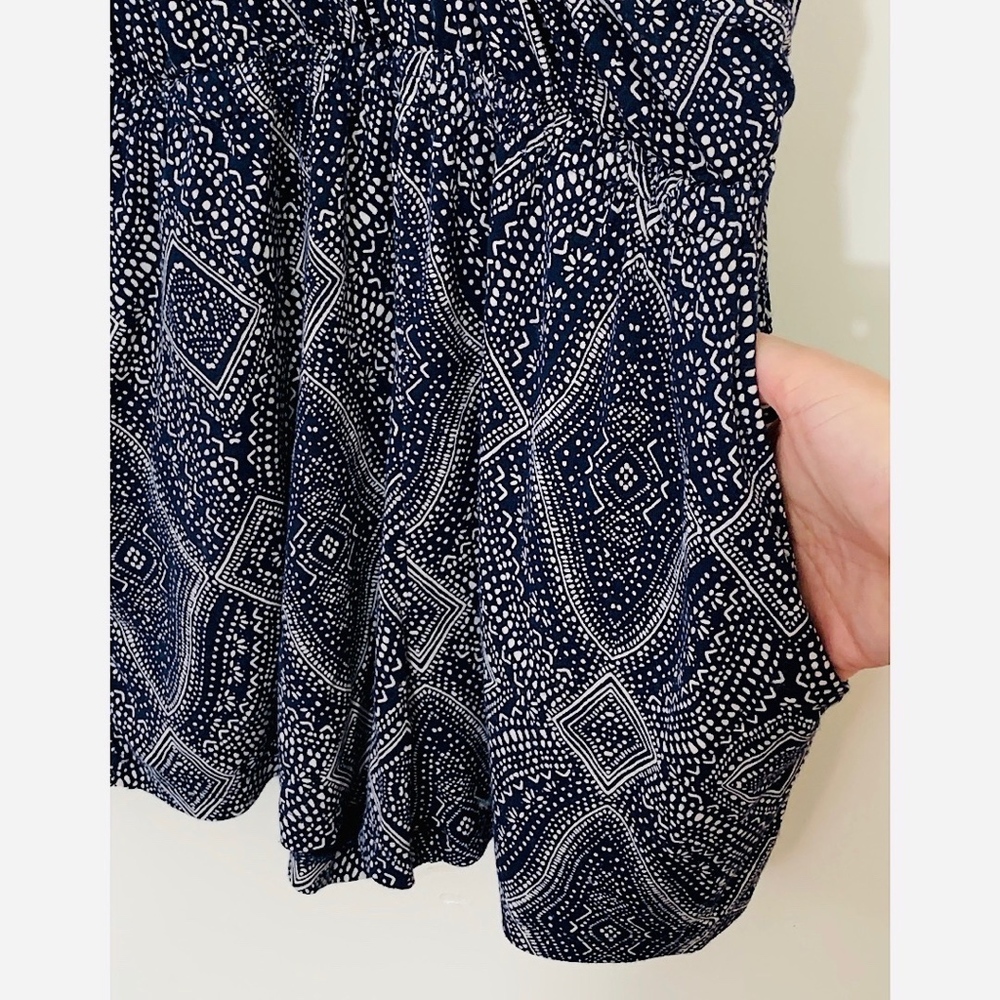 H&M Navy and White Patterned Romper; S - Picture 4 of 6